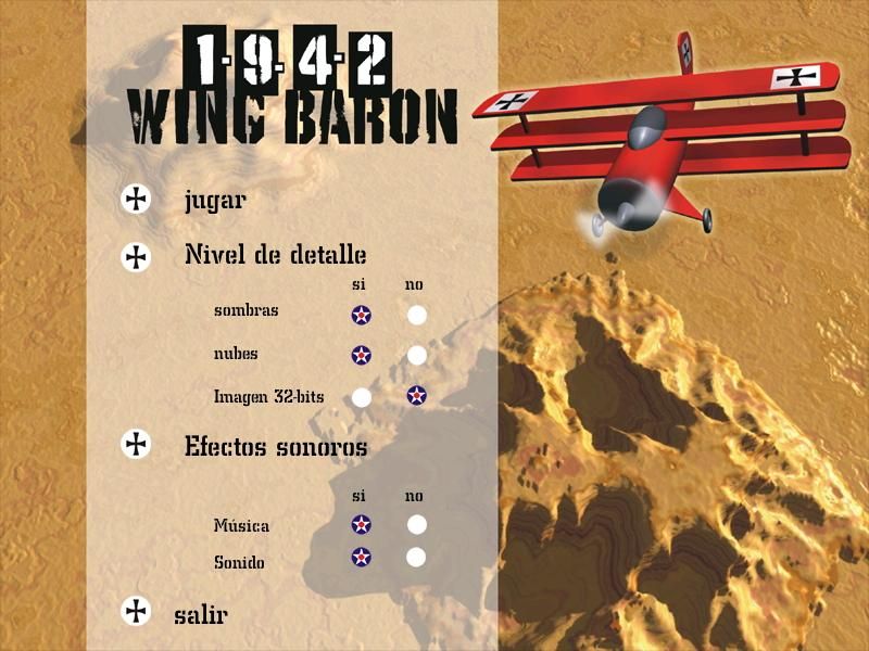 1-9-4-2 Wing Baron (Windows) screenshot: Main Menu.