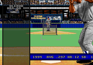 World Series Baseball '95 (Genesis) screenshot: At bat during the home run derby