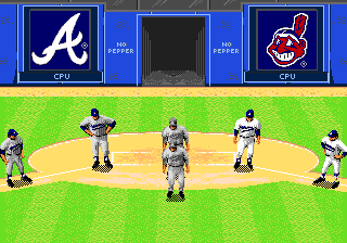 World Series Baseball '95 (Genesis) screenshot: Choosing which team to take control of.