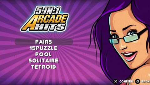 5-in-1 Arcade Hits (PSP) screenshot: The five available mini-games