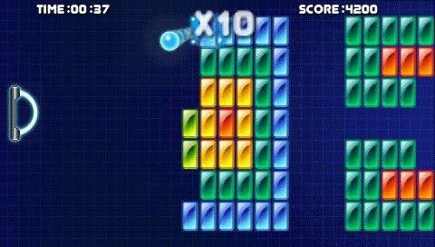 5-in-1 Arcade Hits (PSP) screenshot: The <i>Tetroid</i> brick breaker game