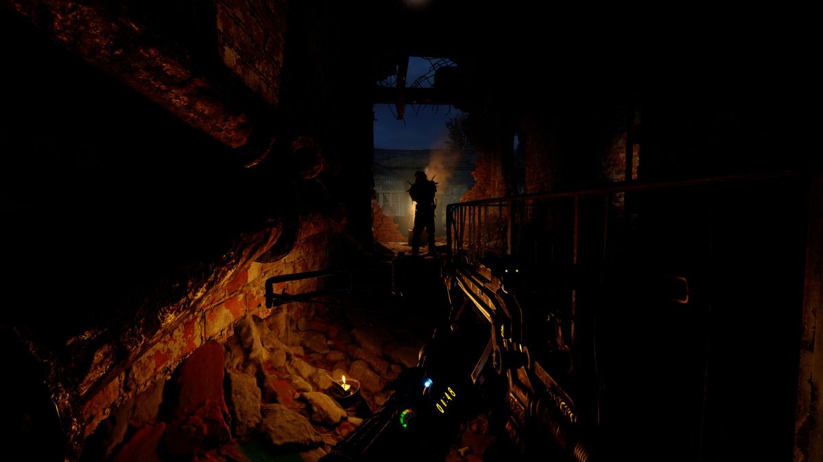 Metro: Exodus (Windows) screenshot: Shot in the dark.