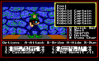 Might and Magic II: Gates to Another World (DOS) screenshot: Fools?? Is this for real??