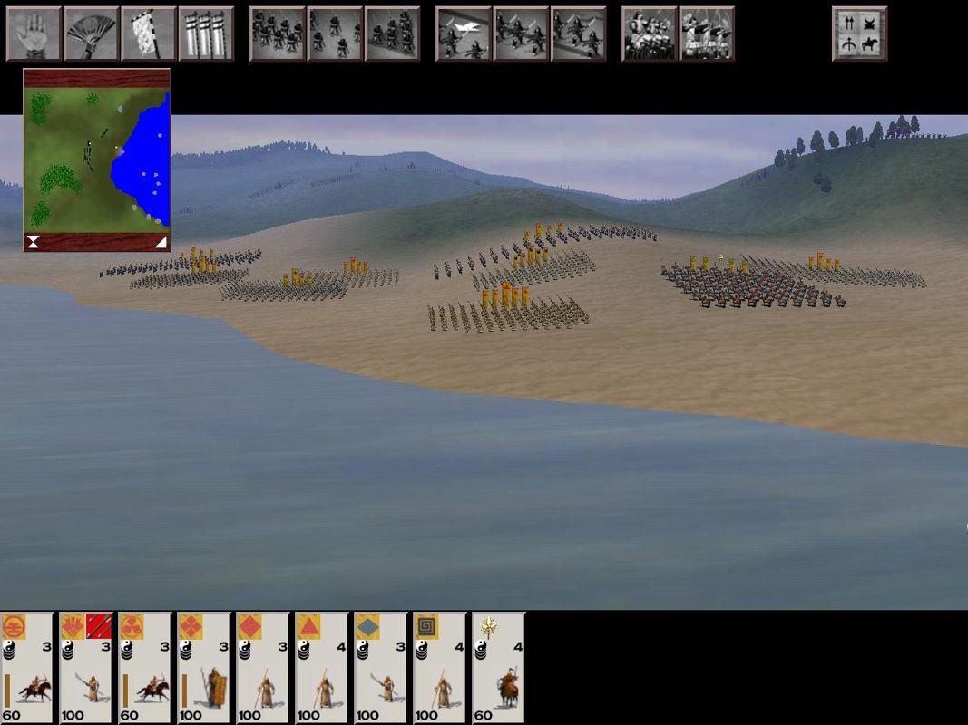 Shogun: Total War - The Mongol Invasion (Windows) screenshot: Assessing the situation in the Hakata Bay battle