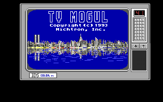 Prime Time (DOS) screenshot: TV Mogul (1993 re-release) title screen