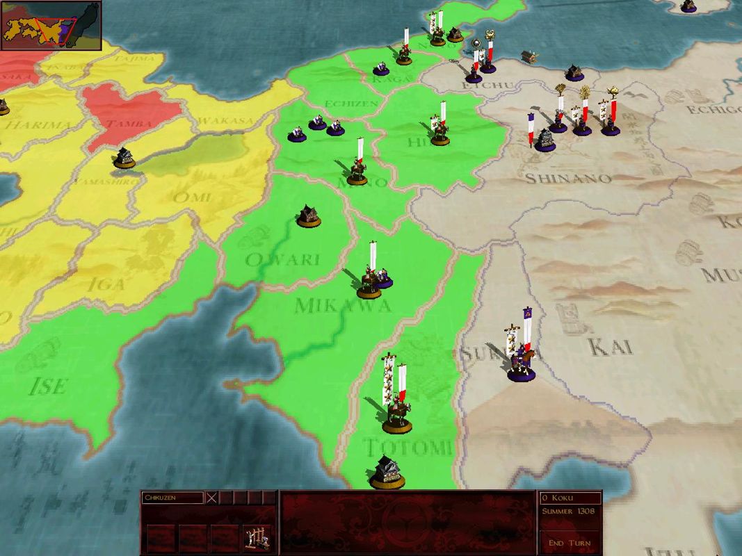Shogun: Total War - The Mongol Invasion (Windows) screenshot: My Mongol army keeps marching east to pillage new land