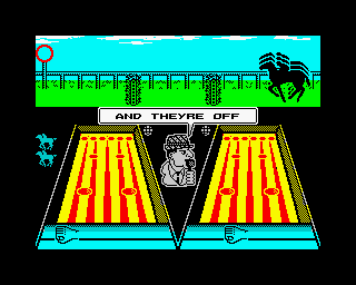 Kentucky Racing (ZX Spectrum) screenshot: And now for a hurdle race