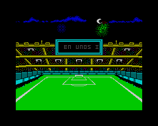 Mundial de Fútbol (ZX Spectrum) screenshot: Welcome to the opening ceremony!