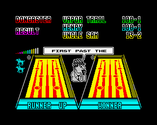 Kentucky Racing (ZX Spectrum) screenshot: Well done Henry...or me rather, a good second place finish