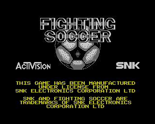 Fighting Soccer (ZX Spectrum) screenshot: Title screen