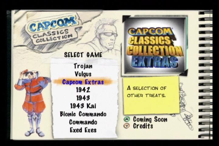 Capcom Classics Collection (Xbox) screenshot: Main menu