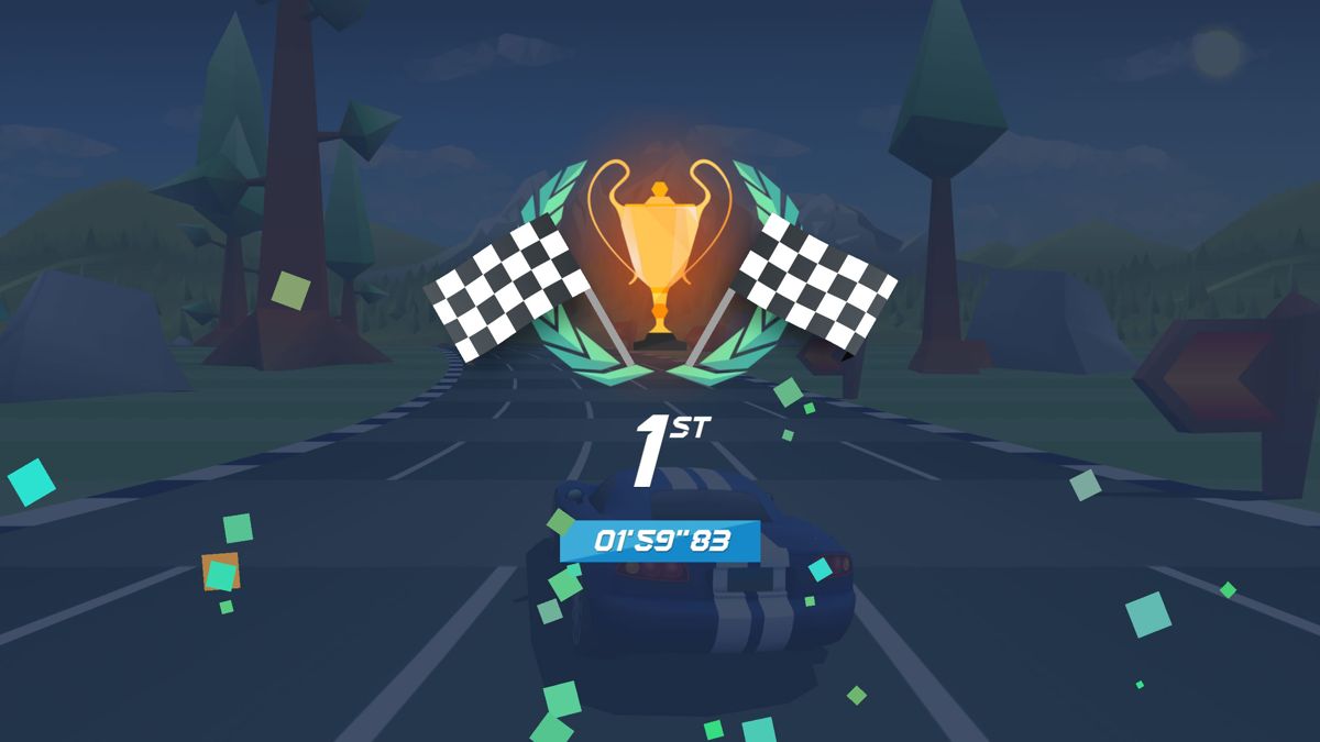Horizon Chase Turbo (Windows) screenshot: Race finish