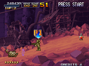Metal Slug X (Neo Geo) screenshot: Tarma the mummy