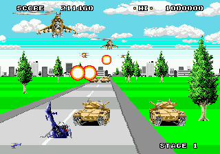 Super Thunder Blade (Genesis) screenshot: Too many tanks...