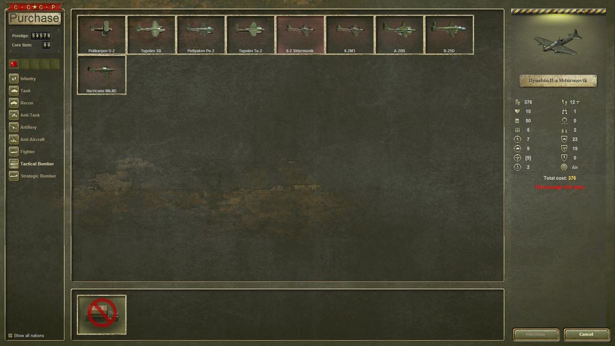 Panzer Corps: Soviet Corps (Windows) screenshot: Soviet tactical bombers