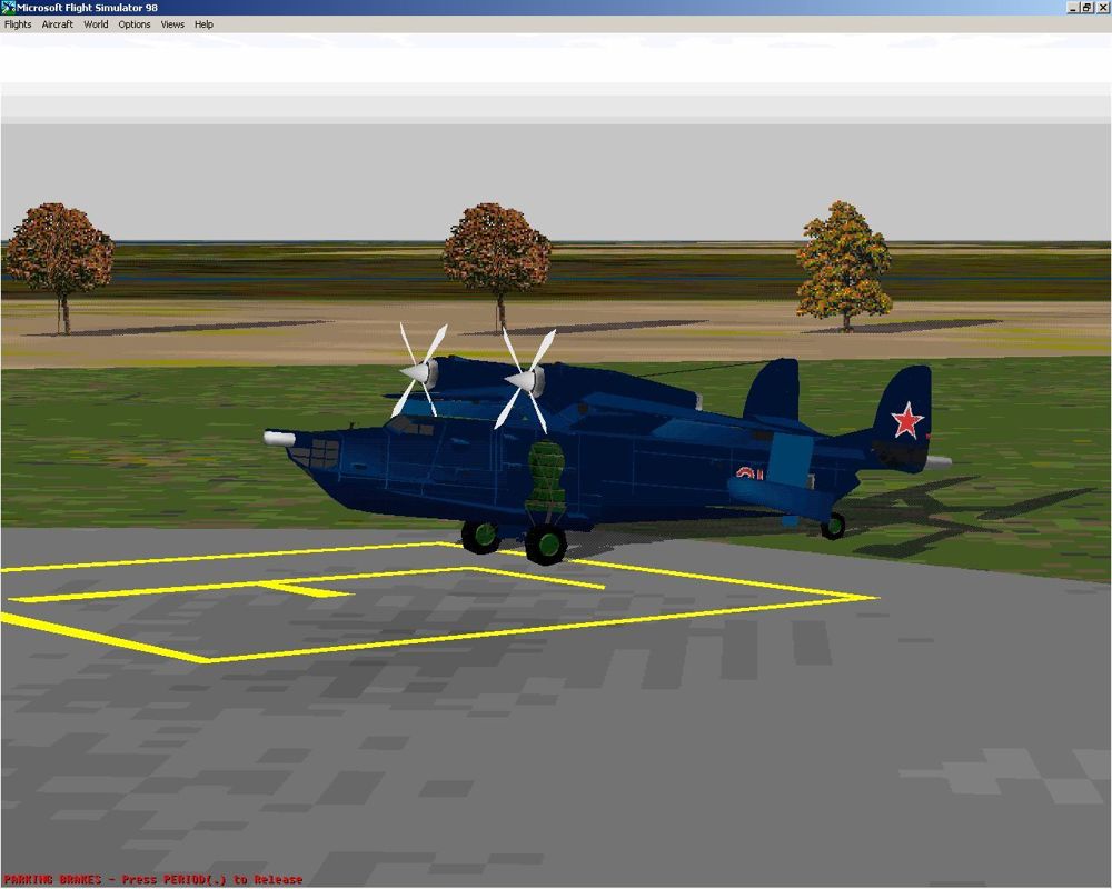 Airfield (Windows) screenshot: The Berijev Be-12 'Tchaika' on the ground at RAF Culdrose, England.