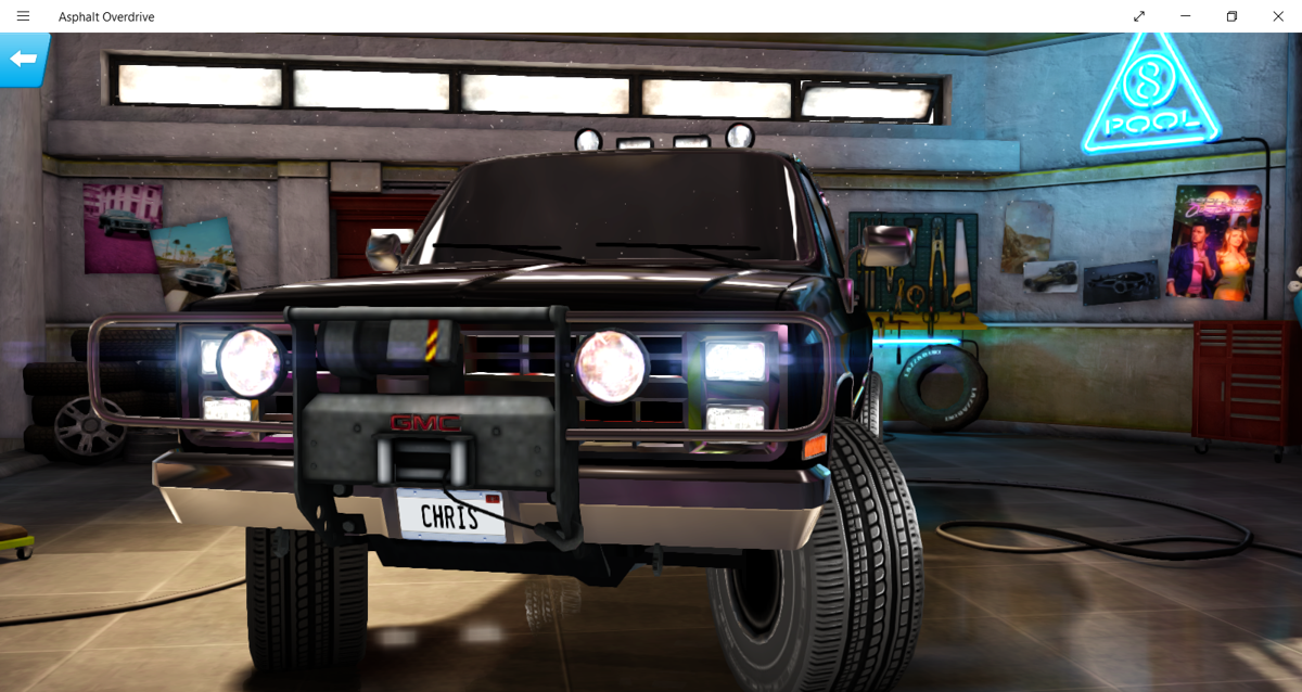 Asphalt: Overdrive (Windows Apps) screenshot: Select your ride in the garage