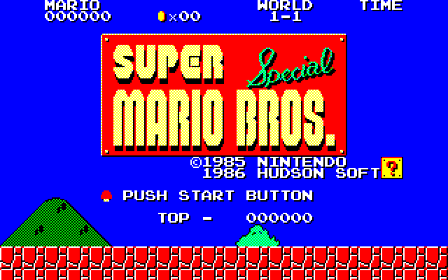 Super Mario Bros. Special (Sharp X1) screenshot: Title Screen