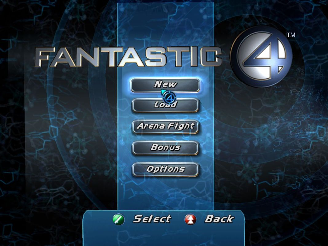 Fantastic 4 (Windows) screenshot: The main menu