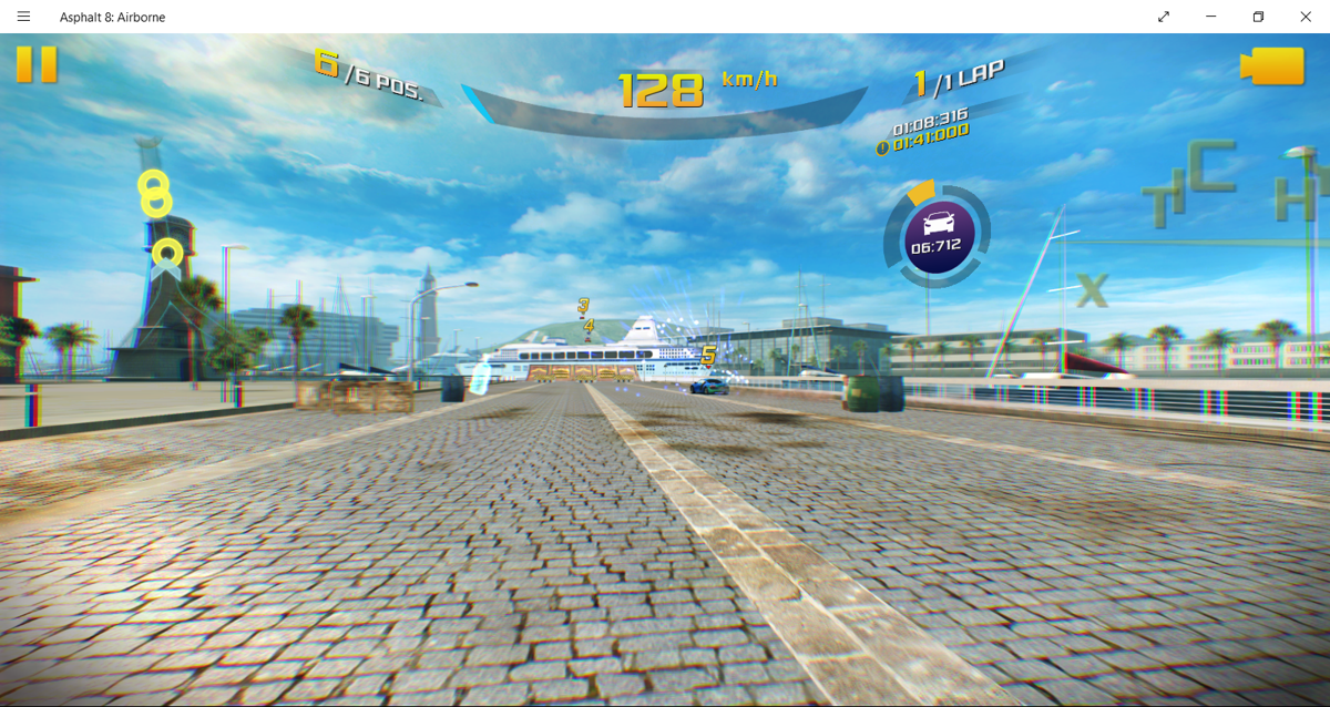 Asphalt 8: Airborne (Windows Apps) screenshot: 1st person perspective
