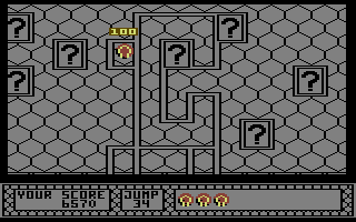 Bounder (Commodore 64) screenshot: A little bonus game at the end of a level