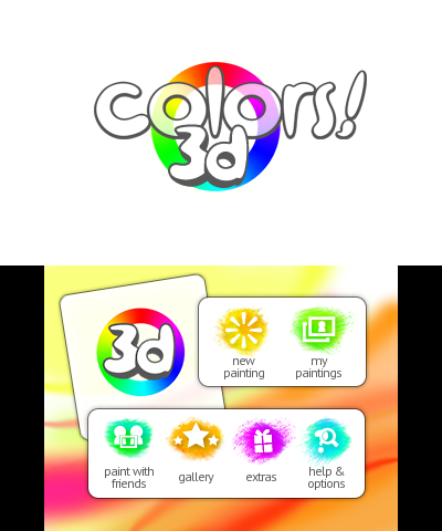 Colors! 3D (Nintendo 3DS) screenshot: Main menu