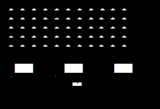 Paddle Fun (Apple II) screenshot: Invaders: Gameplay