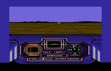 Flyer Fox (Commodore 64) screenshot: The airliner crashes to the ground.