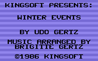 Winter Events (Commodore 16, Plus/4) screenshot: Loading Screen.
