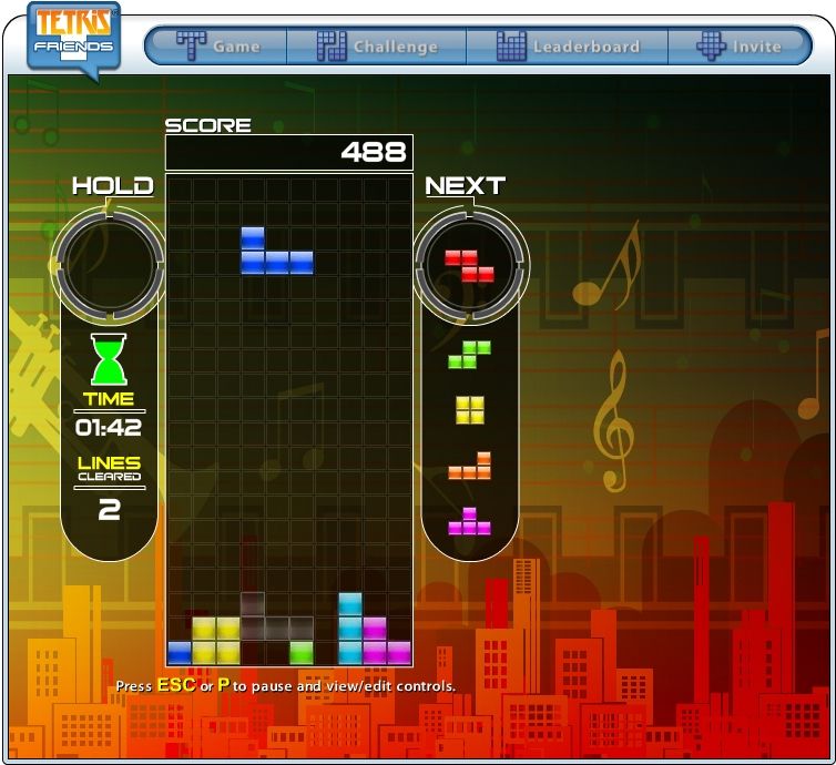 Tetris Friends (Browser) screenshot: Facebook release: finally, testing my skills at an Ultra game.