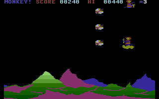 Monkey Magic (Commodore 16, Plus/4) screenshot: Blast them.