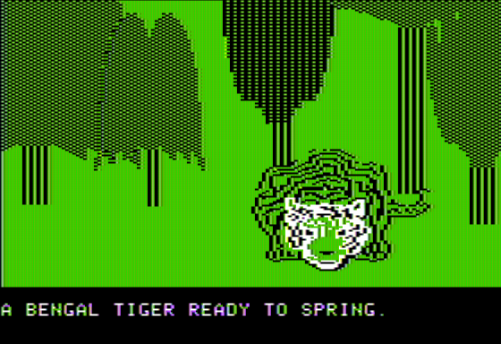 Wilderness: A Survival Adventure (Apple II) screenshot: See the Tigers