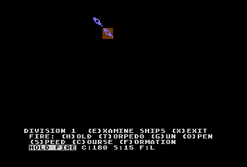 Battle Cruiser (Atari 8-bit) screenshot: Command Menu