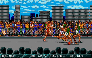 International Sports Challenge (Atari ST) screenshot: The backgrounds are scrolling smoothly