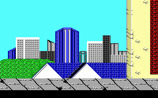 Ninja Gaiden (DOS) screenshot: To say there's a lot of sprite flicker would be an understatement (EGA)