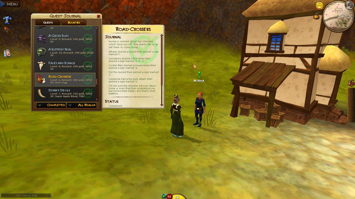Villagers & Heroes of a Mystical Land (Windows) screenshot: Studying the quest's details to complete another one.