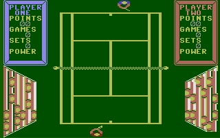 Wimbledon (Commodore 16, Plus/4) screenshot: Start of the match.