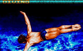 International Sports Challenge (Atari ST) screenshot: Second discipline intro: Diving