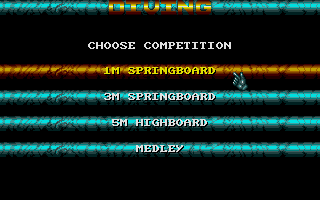 International Sports Challenge (Atari ST) screenshot: The discipline has several sub-disciplines