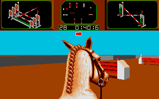 International Sports Challenge (Atari ST) screenshot: I bet the feet of my horse are hurting a lot... (see score)