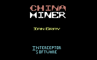 China Miner (Commodore 64) screenshot: Title Screen.