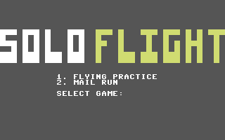 Solo Flight: 2nd Edition (Commodore 64) screenshot: Fly or Mail run.