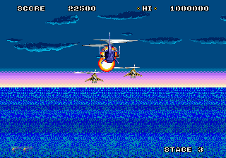 Super Thunder Blade (Genesis) screenshot: Over the ocean
