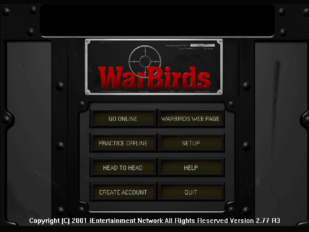 WarBirds (Windows) screenshot: Opening menu