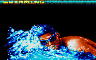 International Sports Challenge (Atari ST) screenshot: Swimming is next