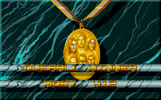 International Sports Challenge (Atari ST) screenshot: Due to lack of competitors, I won! Hurray!