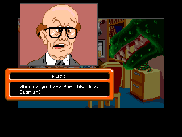 The Adventures of Willy Beamish (Windows) screenshot: Principal is getting angry (GOG release, Floppy version)
