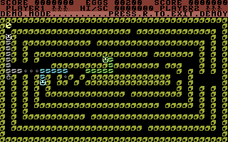 Squirm (Commodore 16, Plus/4) screenshot: Level one.