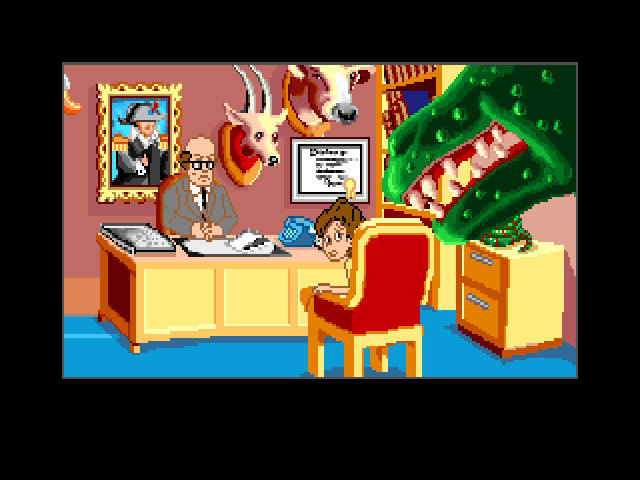 The Adventures of Willy Beamish (Windows) screenshot: In the principal's office (GOG release, CD version)