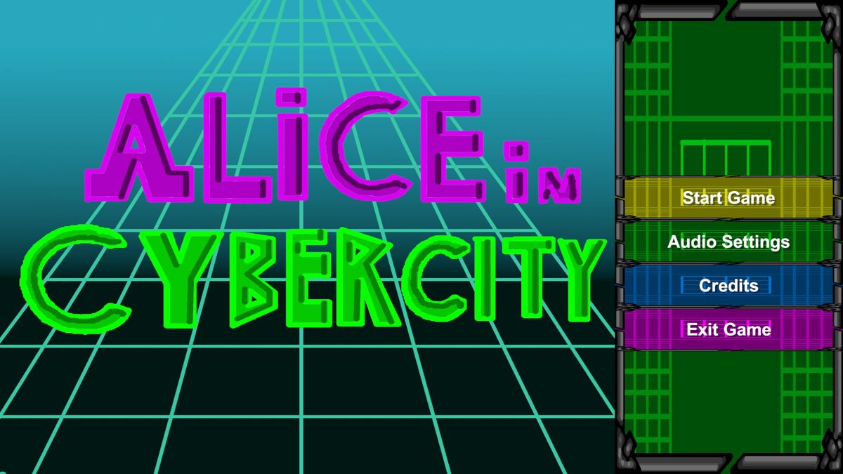 Alice in CyberCity (Windows) screenshot: The main menu follows the Ahlman logo